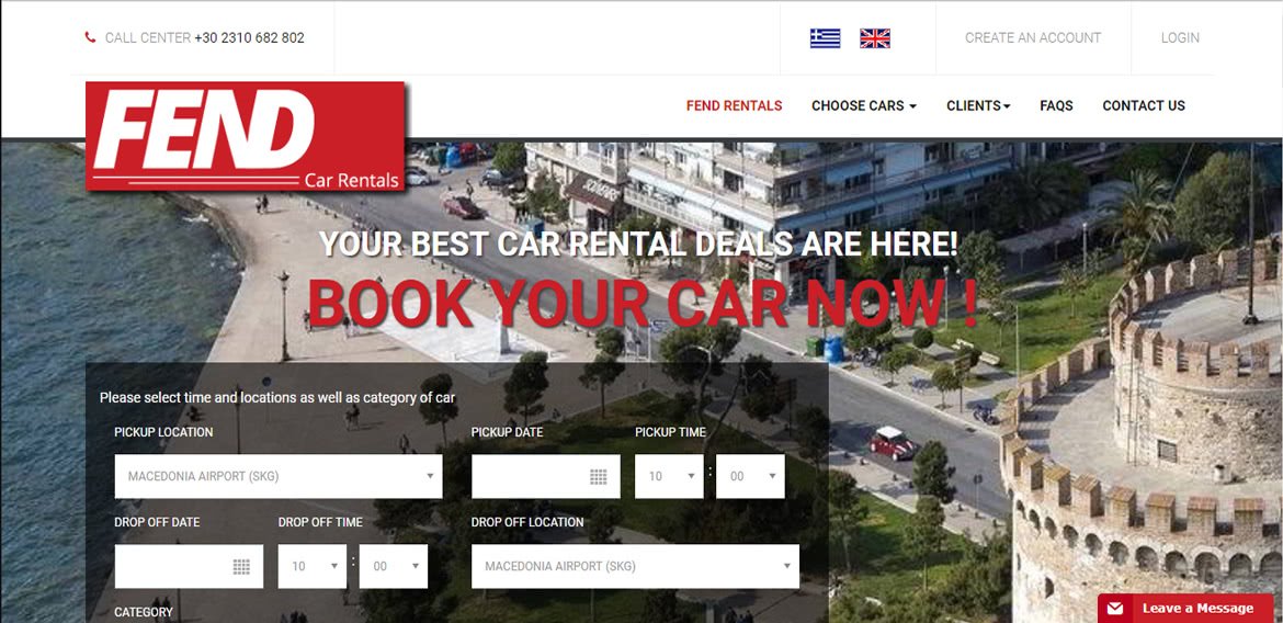 Website for Car & Van Rentals